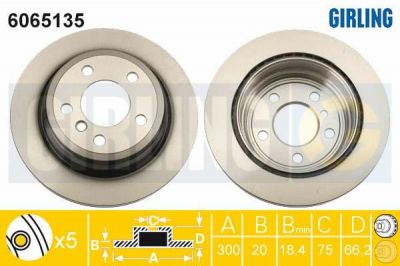 GIRLING Диск тормозной 3 F30 задний вент.D=300мм. (6065135)