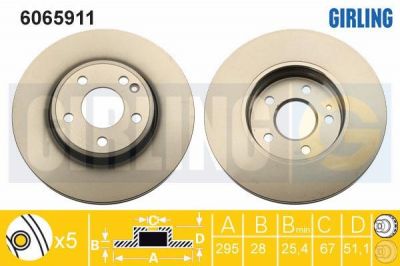 Girling 6065911 тормозной диск на MERCEDES-BENZ B-CLASS (W246, W242)