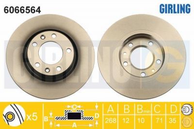 Girling 6066564 тормозной диск на CITROEN C4 Picasso II