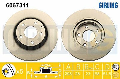 Girling 6067311 тормозной диск на MAZDA CX-3 (DK)