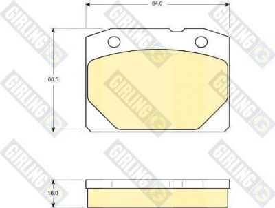 GIRLING Колодки тормозные ВАЗ 2101-07 передние (571202, 6101403)