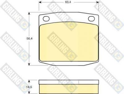 Girling 6101699 комплект тормозных колодок, дисковый тормоз на NISSAN DATSUN 120