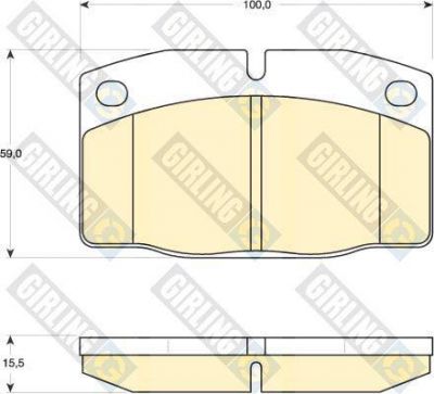 GIRLING Колодки тормозные OPEL KADETT E/DAEWOO NEXIA 8v R13 передние (571276, 6101999)