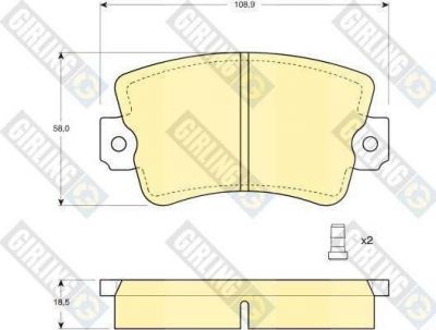 Girling 6102433 комплект тормозных колодок, дисковый тормоз на RENAULT TRAFIC фургон (TXX)