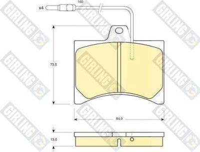 Girling 6102769 комплект тормозных колодок, дисковый тормоз на PEUGEOT 104