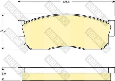 GIRLING Колодки тормозные NISSAN SUNNY 1.3-1.6 82-91 передние (4106003A25, 6102889)