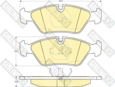 Girling 6102982 комплект тормозных колодок, дисковый тормоз на PORSCHE 928