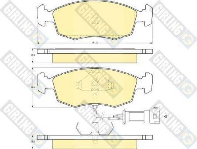 Girling 6103012 комплект тормозных колодок, дисковый тормоз на FORD SCORPIO I (GAE, GGE)