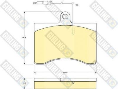 Girling 6103149 комплект тормозных колодок, дисковый тормоз на FIAT 242-SERIE автобус (242_)