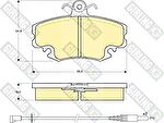 GIRLING Колодки дисковые перед. RENAULT Logan/R19/Clio I/II /Megane I 92-> 425070/6025071042/7701201773/7701201775/7701202147/7701202284/7711222784/7711130071 (410602192R, 6104001)