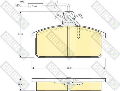 Girling 6104221 комплект тормозных колодок, дисковый тормоз на SEAT TERRA (24)