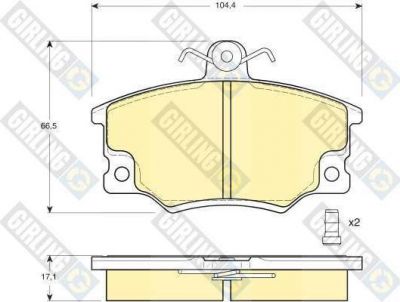 GIRLING Колодки тормозные ALFA ROMEO 145/146/155/FIAT PUNTO/TIPO/UNO 88-99 передние (571309, 6104581)