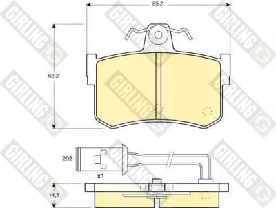 Girling 6104869 комплект тормозных колодок, дисковый тормоз на ROVER 800 (XS)