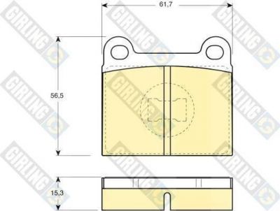 GIRLING Колодки тормозные AUDI 80/VOLKSWAGEN GOLF I/JETTA/PASSAT 72-88 передние (571221, 6106482)