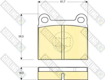 Girling 6106632 комплект тормозных колодок, дисковый тормоз на VW SCIROCCO (53B)