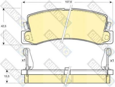 Girling 6107309 комплект тормозных колодок, дисковый тормоз на TOYOTA COROLLA Liftback (_E8_)