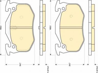 Girling 6109053 комплект тормозных колодок, дисковый тормоз на RENAULT CLIO I (B/C57_, 5/357_)