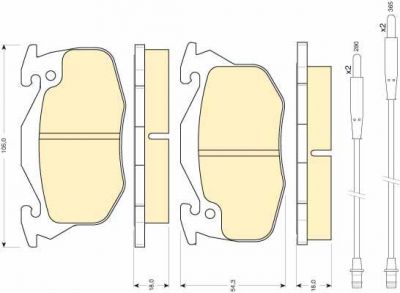 Girling 6110333 комплект тормозных колодок, дисковый тормоз на PEUGEOT 306 (7B, N3, N5)