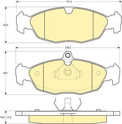 GIRLING Колодки тормозные OPEL ASTRA F/DAEWOO NEXIA/CHEVROLET LANOS 1.4/1.5 97> передние (571492, 6110402)