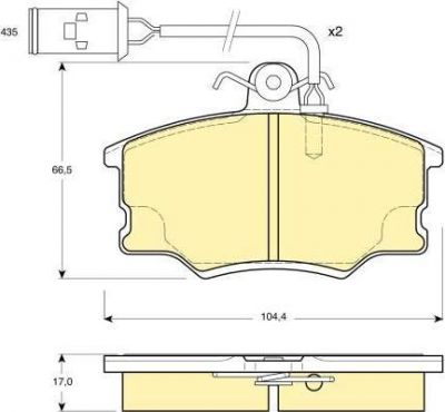 Girling 6110541 комплект тормозных колодок, дисковый тормоз на ALFA ROMEO 164 (164)