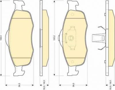 GIRLING Колодки тормозные FORD SCORPIO 2.5T/2.9 94>98/MONDEO 92>/96>00 без датч.передние (571832, 6111072)