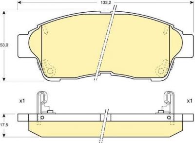 GIRLING Колодки тормозные передние дисковые TOYOTA CARINA E (_T190) 04/92-09/97 1,6i-2,0i/2,0D /RAV 4(SXA1_) 06/94-06/00 133,1X52,8X18,3mm 0446528080 (572333, 6111439)