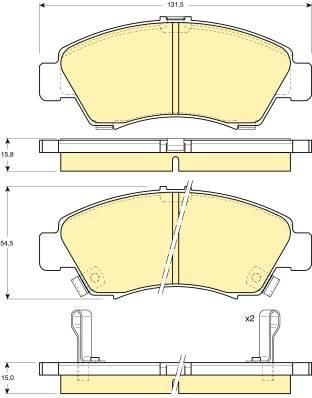 GIRLING Колодки тормозные HONDA CIVIC 1.3-1.6 91-01/JAZZ 1.2/1.4 02- передние (572324, 6111649)