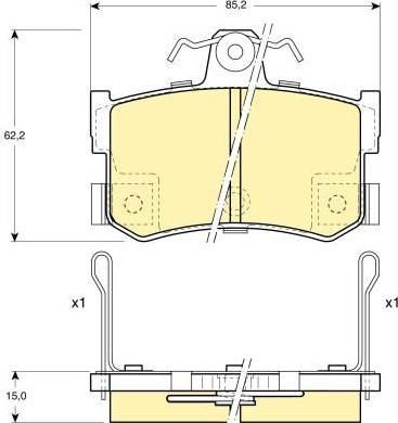 Girling 6111691 комплект тормозных колодок, дисковый тормоз на ROVER 800 (XS)