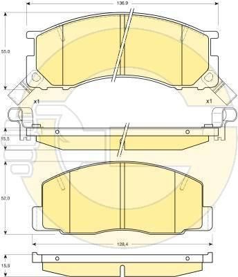 Girling 6111959 комплект тормозных колодок, дисковый тормоз на TOYOTA PREVIA (TCR2_, TCR1_)