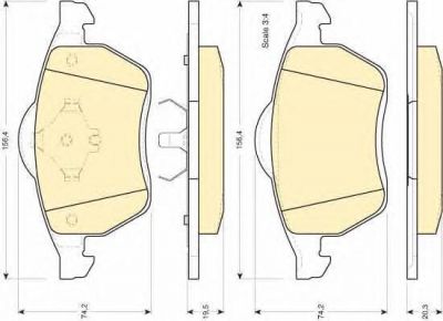 GIRLING Колодки тормозные передние VW SHARAN FORD GALAXY 95>06 (7M0698151A, 6112042)