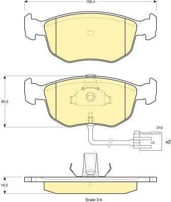 Girling 6112132 комплект тормозных колодок, дисковый тормоз на FORD MONDEO I седан (GBP)