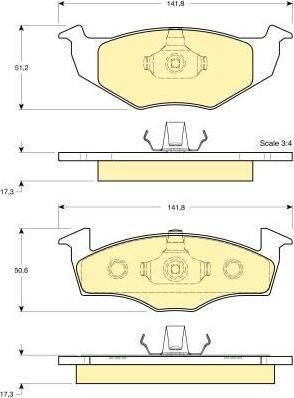 Girling 6112742 Колодки тормозные SKODA FABIA/VOLKSWAGEN LUPO/POLO 95- передние