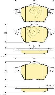 GIRLING Колодки тормозные AUDI A3 97>01 R15/VOLKSWAGEN G4/SKODA OCTAVIA 98> передние (571935, 6112752)