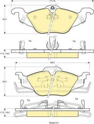 GIRLING Колодки тормозные OPEL ASTRA G 1.2/1.4/1.6/1.7D передние (571968, 6113512)