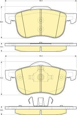 GIRLING Колодки тормозные передние VOLVO S60 S70 S80 V70 XC70 00- (86349210, 6113882)