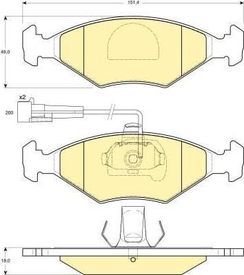 Girling 6113932 комплект тормозных колодок, дисковый тормоз на FIAT PALIO Weekend (178DX)