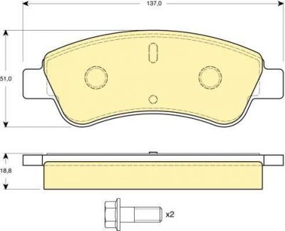 GIRLING Колодки тормозные CITROEN C4 03-/PEUGEOT 307/PARTNER 1.4/1.6 -ESP передние (425423, 6114634)