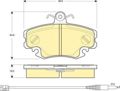 GIRLING Колодки тормозные перед. RENAULT Logan/R19/Clio I/II /Megane I 92-> 425070/6025071042/7701201773/7701201775/7701202147/7701202284/7711222784/7711130071 (571526, 6114651)