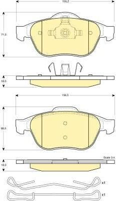 GIRLING Колодки тормозные RENAULT LAGUNA 01-/SCENIC 03- передние (573017J, 6114682)
