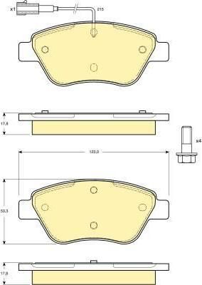 Girling 6114824 Колодки тормозные CITROEN NEMO 08-/FIAT DOBLO 01-/PEUGEOT BIPPER 08- передние