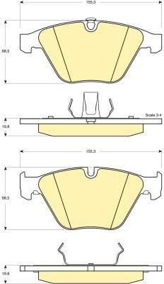 GIRLING Колодки тормозные передние E60 E61 E65 155,3X68,5X19,8mm (34116794918, 6114982)