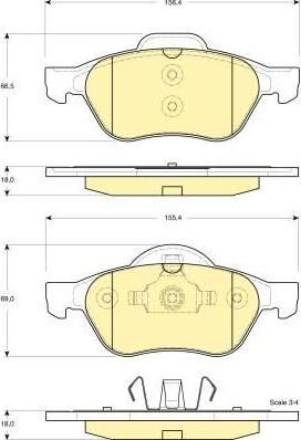 Girling 6115402 Колодки тормозные RENAULT MEGANE II/LAGUNA II/SCENIC II передние