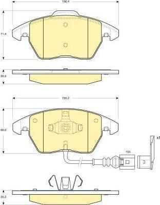 GIRLING Колодки торм. пер. VW Passat 05- Audi A3 03- (3C0698151C, 6115502)