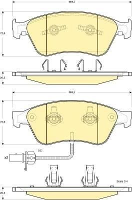 GIRLING Колодки тормозные передние AUDI A6 A8 VW PHAETON 02- (4E0698151, 6115532)