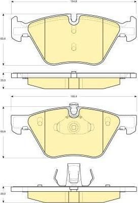 GIRLING Колодки торм. передние E90 E60 E61 155,1X63,5X20,3mm (34116763617, 6115592)