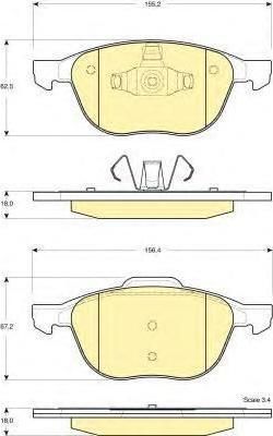 GIRLING Колодки тормозные передние Ford Focus II , III Mazda 3 VOLVO S40 II . (1321517, 6115832)