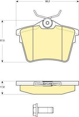 GIRLING Колодки тормозные CITROEN C5 08-/PEUGEOT 407 04-/607 00- задние (425279, 6115961)