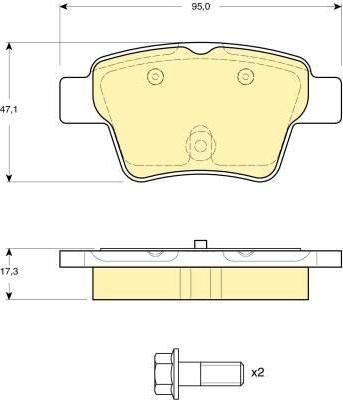 GIRLING Колодки тормозные задние CITROEN C4 04- PEUGEOT 207 06- 307 00- (425340, 6116204)