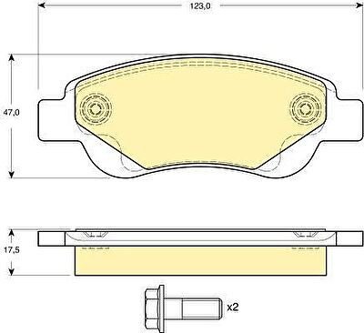 GIRLING Колодки тормозные перед. PSA 107/C1 1,0L 05-> 435326/425328/044650H020 (425327, 6116334)