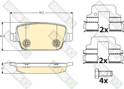 GIRLING Колодки тормозные зад. Ford Galaxy 06- Mondeo 07- Volvo S80 II XC70 II FREELANDER 06- (1477803, 6117321)